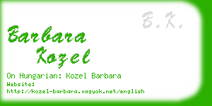 barbara kozel business card